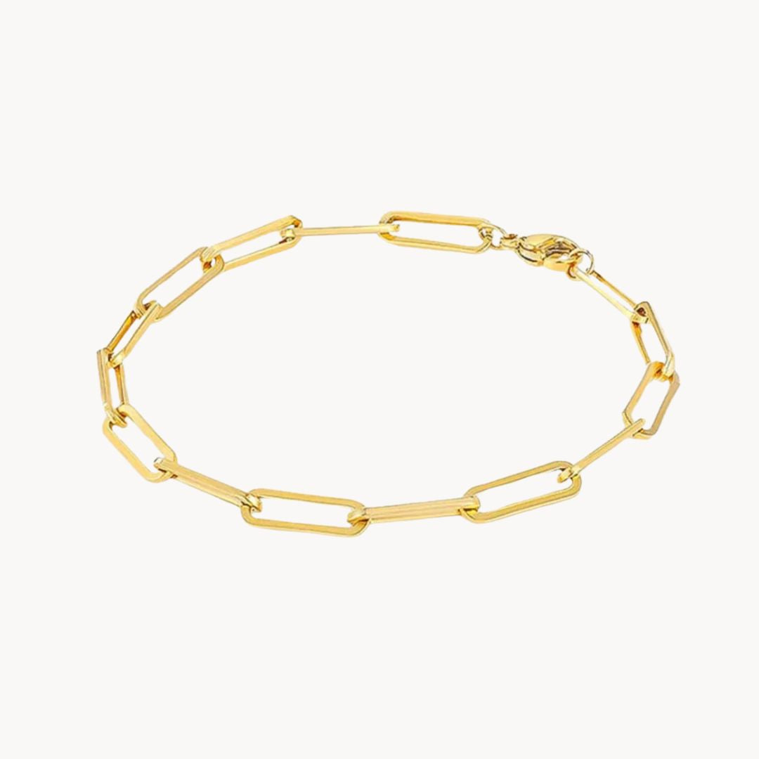 ELODIE Gold Paperclip Bracelet