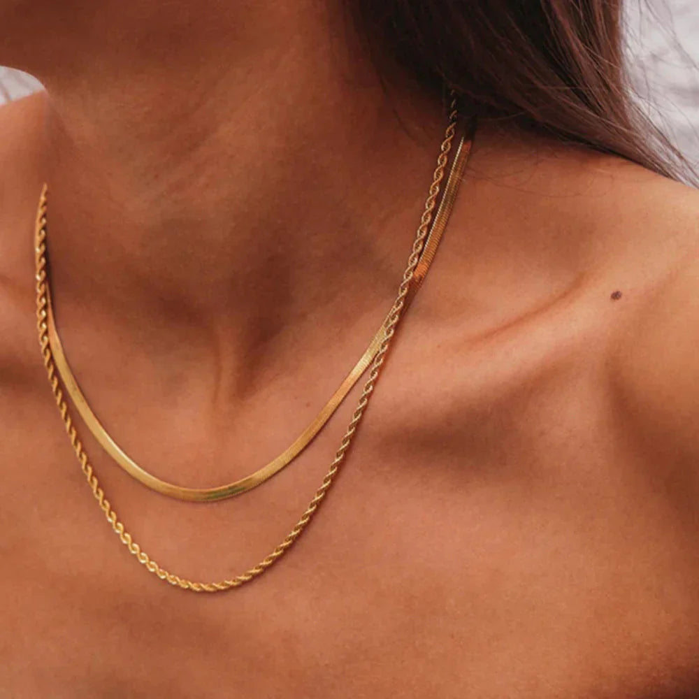 Ludovica Layered Gold Chain Necklace